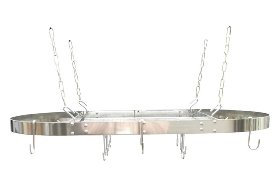 FaFurn - Modern Ceiling Mounted Stainless Steel Oval Hanging Pot Rack