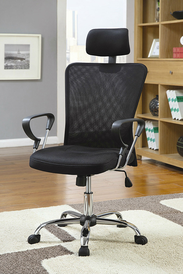 FaFurn - High Back Executive Mesh Office Computer Chair with Headrest in Black