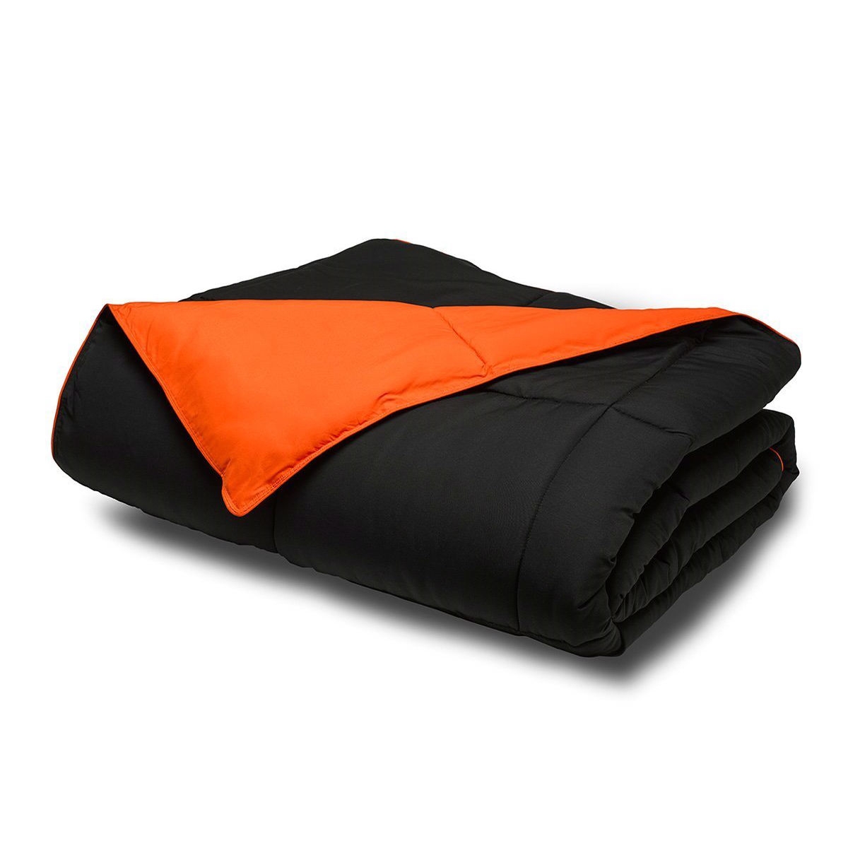 FaFurn 3-Piece King/Cal Size Comforter Set with 2 Shams - Black/Orange