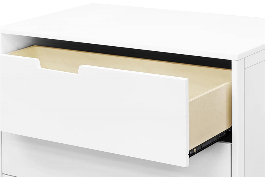 FaFurn Modern Mid-Century Style 3-Drawer Dresser Chest in Wood Finish - White/Walnut