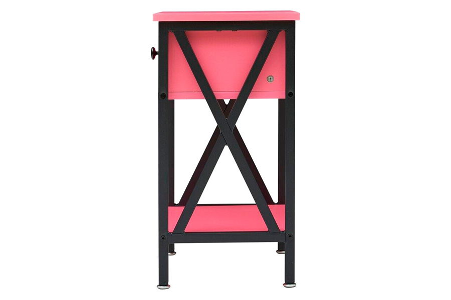 FaFurn - Set of 2 Rustic End Table with 1 Drawer
