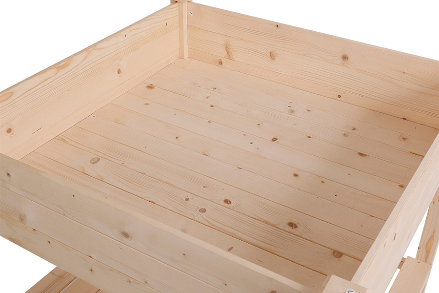 FaFurn - Farmhome Square Fir Wooden Raised Garden Planter Box