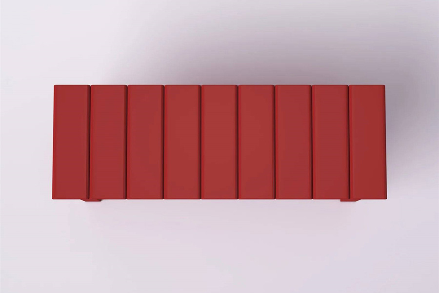 FaFurn Wooden 2-Shelf Shoe Rack Storage Bench - Red