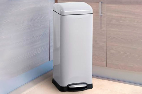 FaFurn Retro 8-Gallon Step-On Trash Can - Gray, Stainless Steel