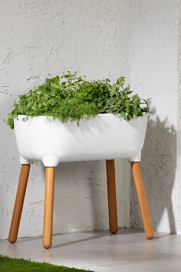 FaFurn Scandinavian Elevated Raised Smart Drainage Planter Bed - White
