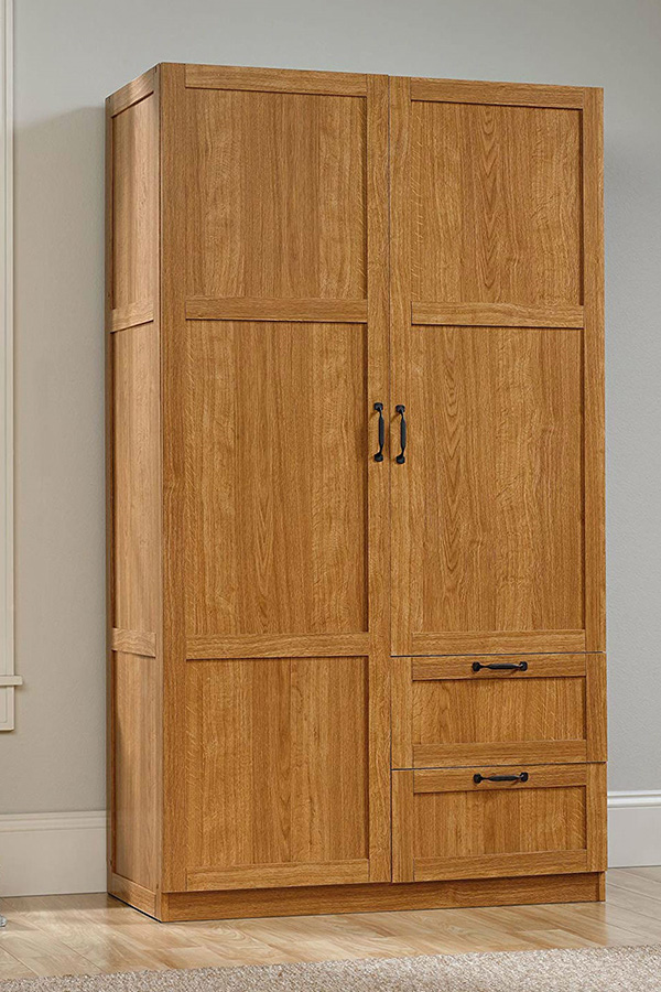 FaFurn - Bedroom Wardrobe Cabinet in Medium Oak Finish