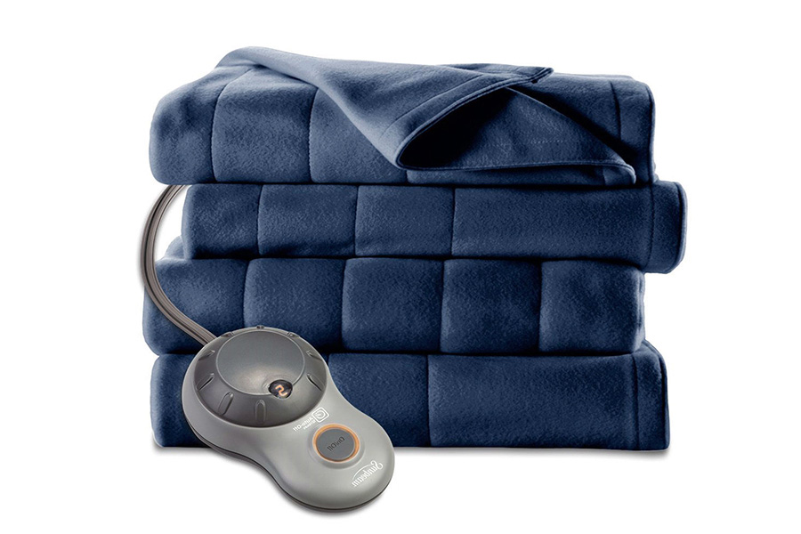FaFurn - Twin Size Quilted Fleece Heated Electric Blanket in Blue Lagoon