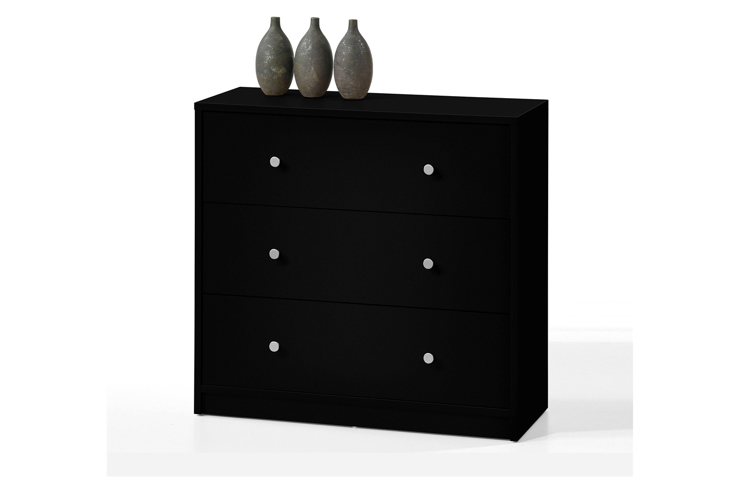 FaFurn - Modern 3-Drawer Chest Bedroom Bureau in Wood Finish