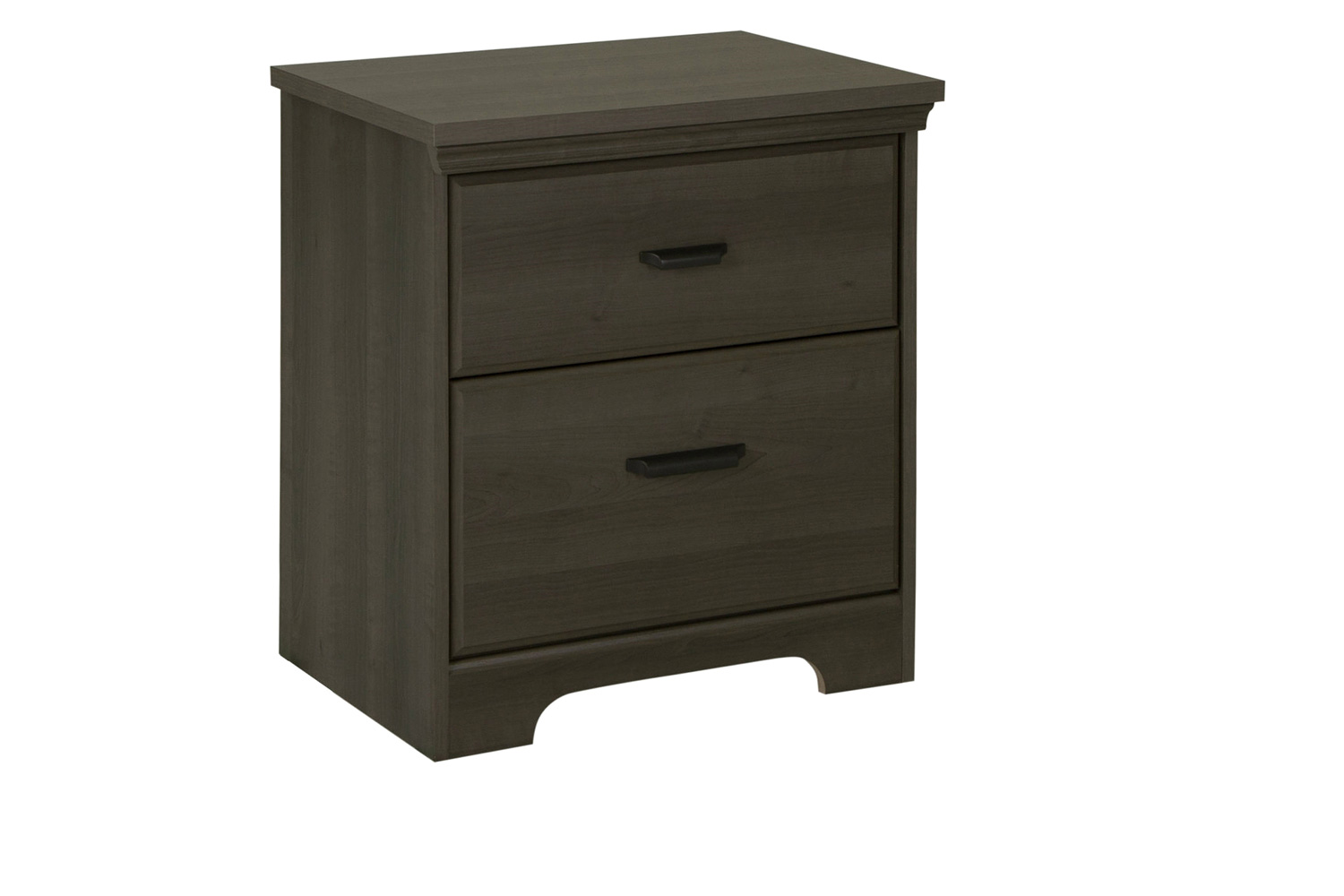 FaFurn - 2-Drawer Bedroom Nightstand in Gray Maple Wood Finish