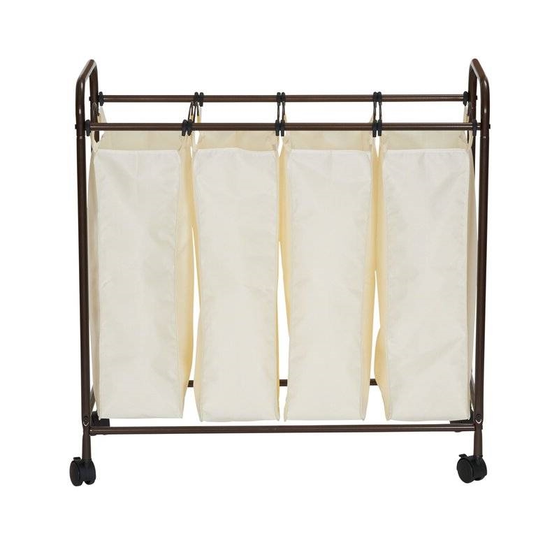 FaFurn - Farmhouse Laundry Sorter Cart in 4-Section