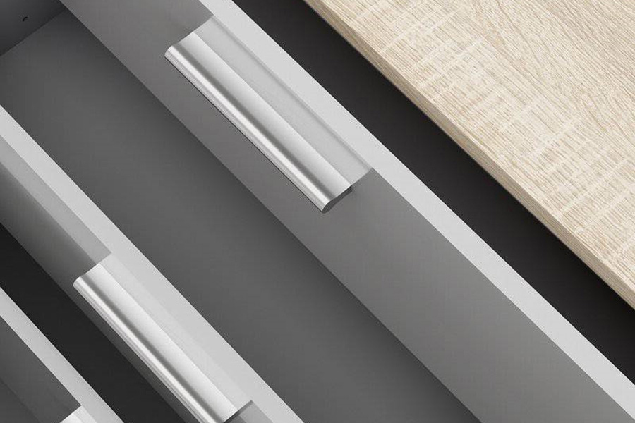 FaFurn Modern Bedroom 8-Drawer Double Dresser - White/Oak
