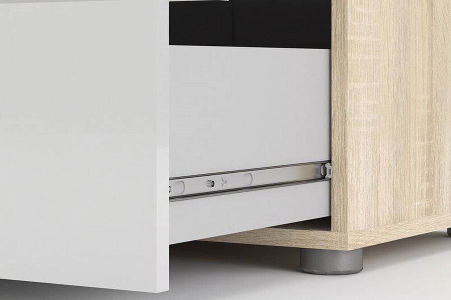 FaFurn Modern Bedroom 8-Drawer Double Dresser - White/Oak
