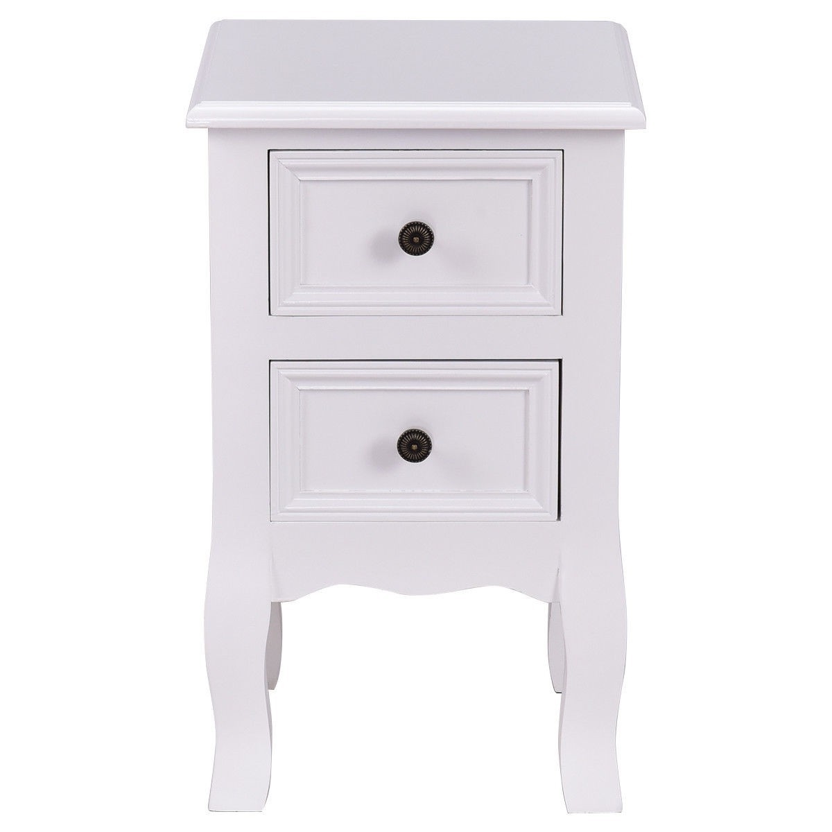 FaFurn - 2-Drawer Nightstand in White, Wood