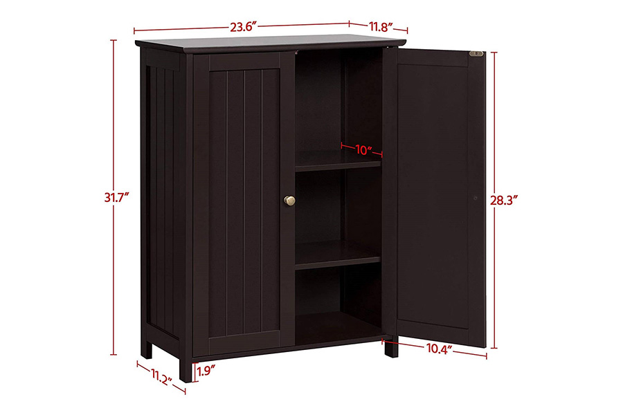 FaFurn Wood 2-Door Freestanding Bathroom Floor Cabinet - Brown