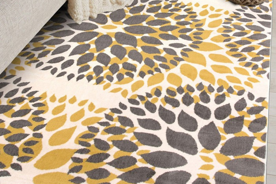 FaFurn Floral Woven Stain Resistant Polypropylene Area Rug - 3,1" x 5"
