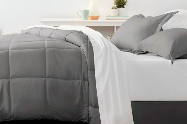 FaFurn California King Size 8-Piece Reversible Comforter Set - Gray, Microfiber