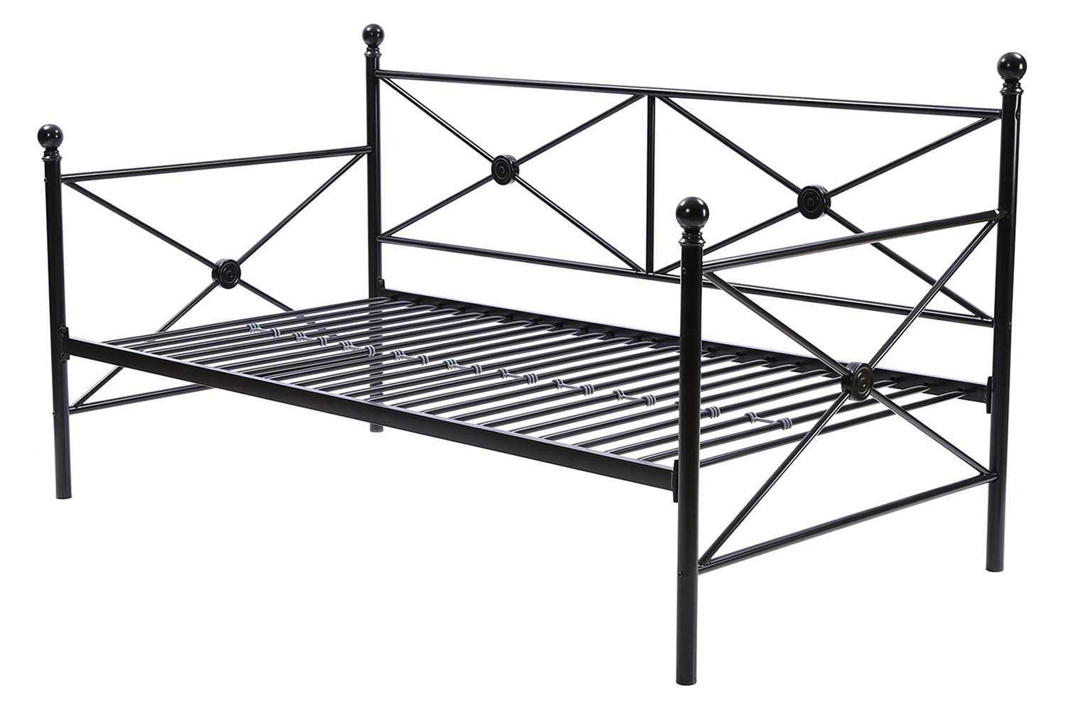 FaFurn - Twin Size Contemporary Daybed and Trundle Set in Black Metal Finish