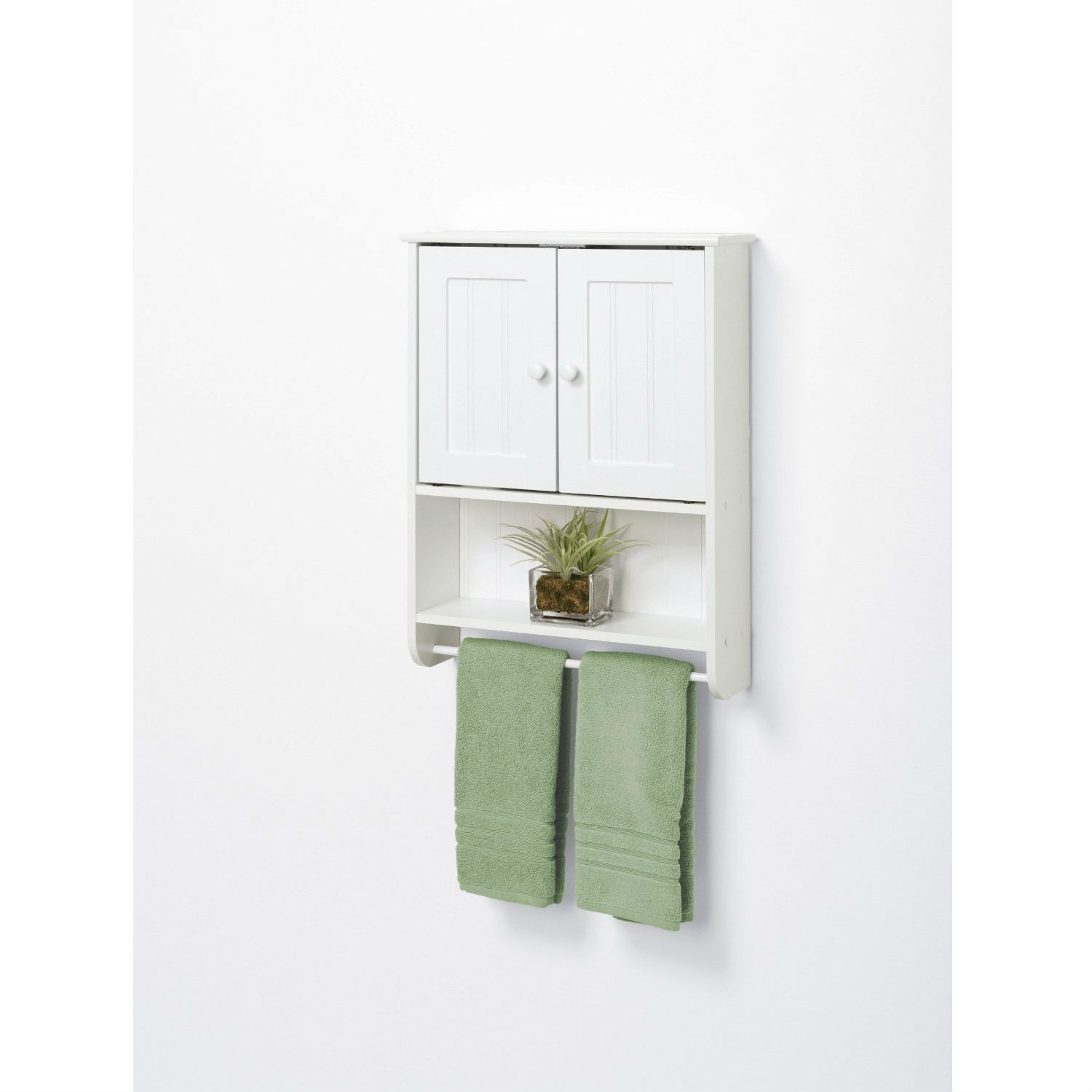 FaFurn - Bathroom Cabinet with Towel Bar in White, Wood