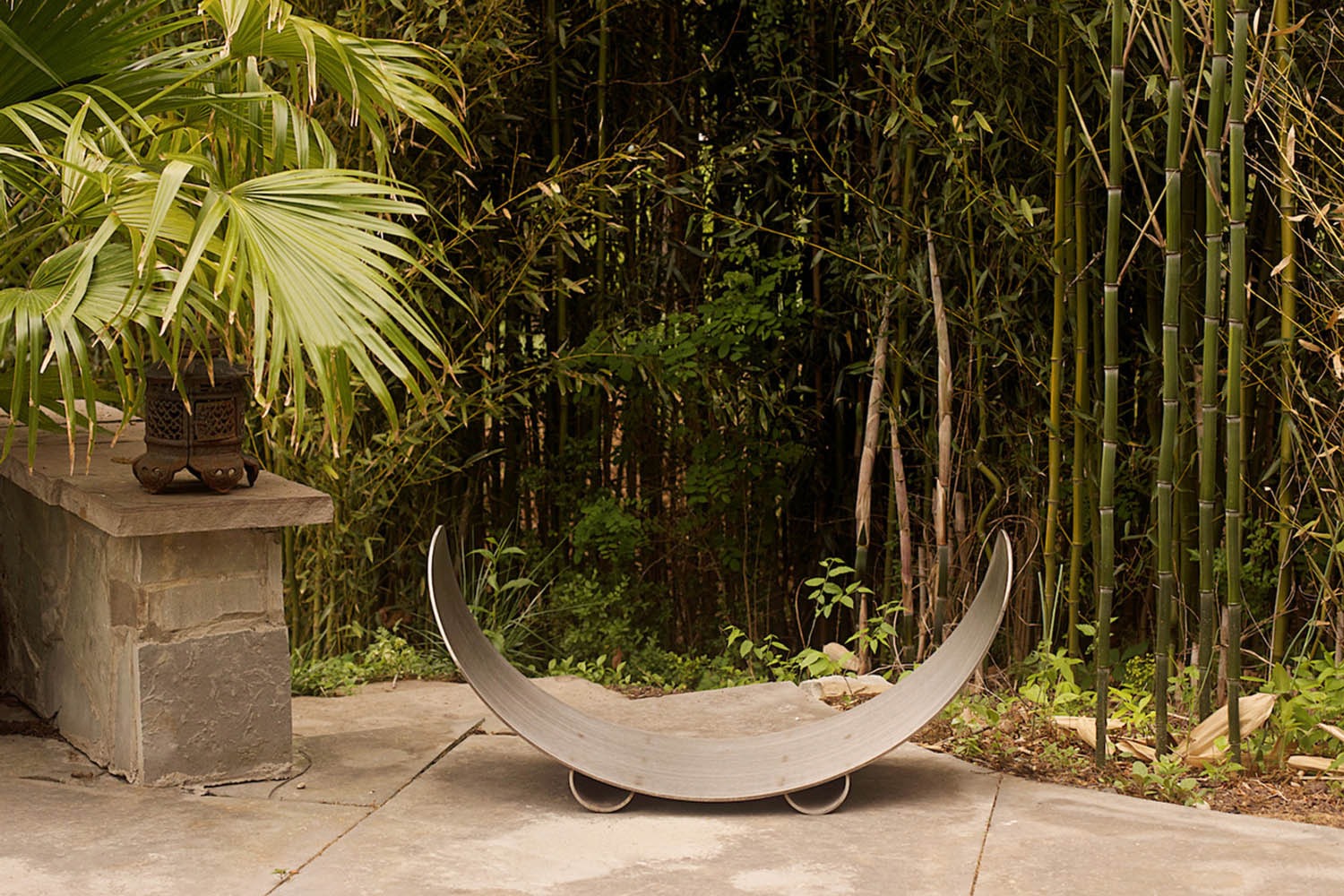 Fire Pit Art Crescent Log Rack - Steel