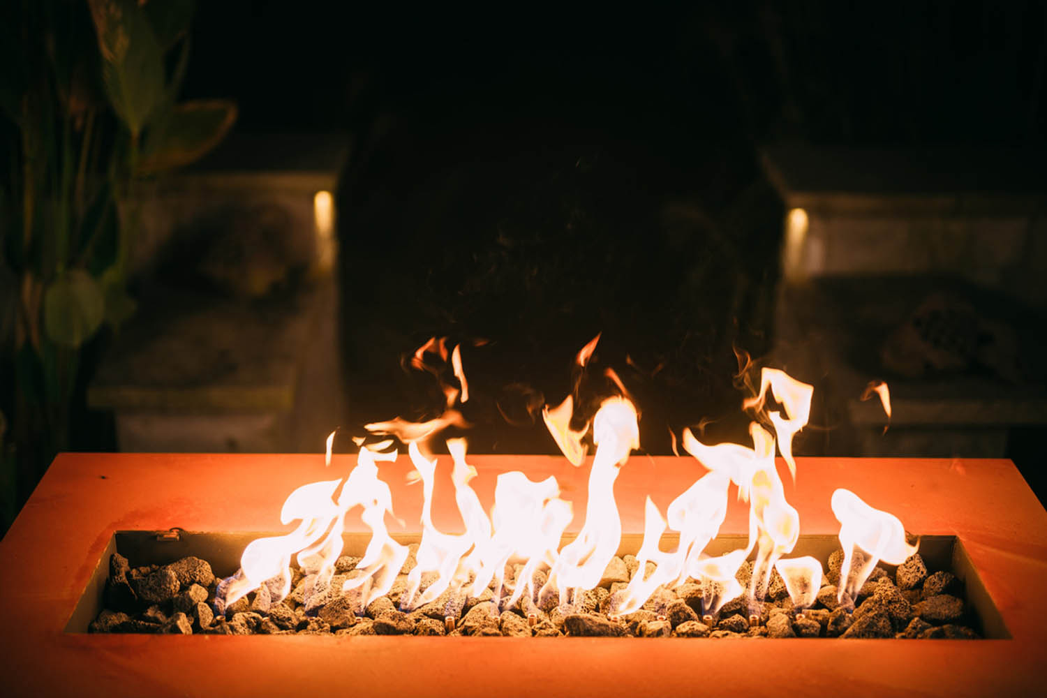 Fire Pit Art Linear 60" Natural Gas - Match Lit - Textured Black