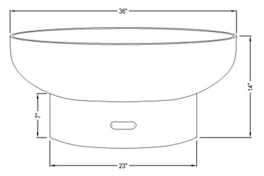 Fire Pit Art Low Boy 30" Natural Gas - All Weather Electronic Ignition AWEIS - Iron Oxide Patina
