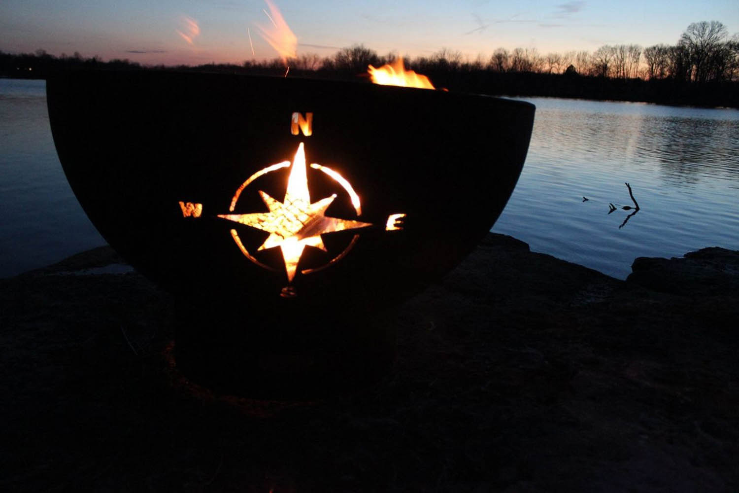 Fire Pit Art Navigator Natural Gas - Match Lit - Speckled Oak
