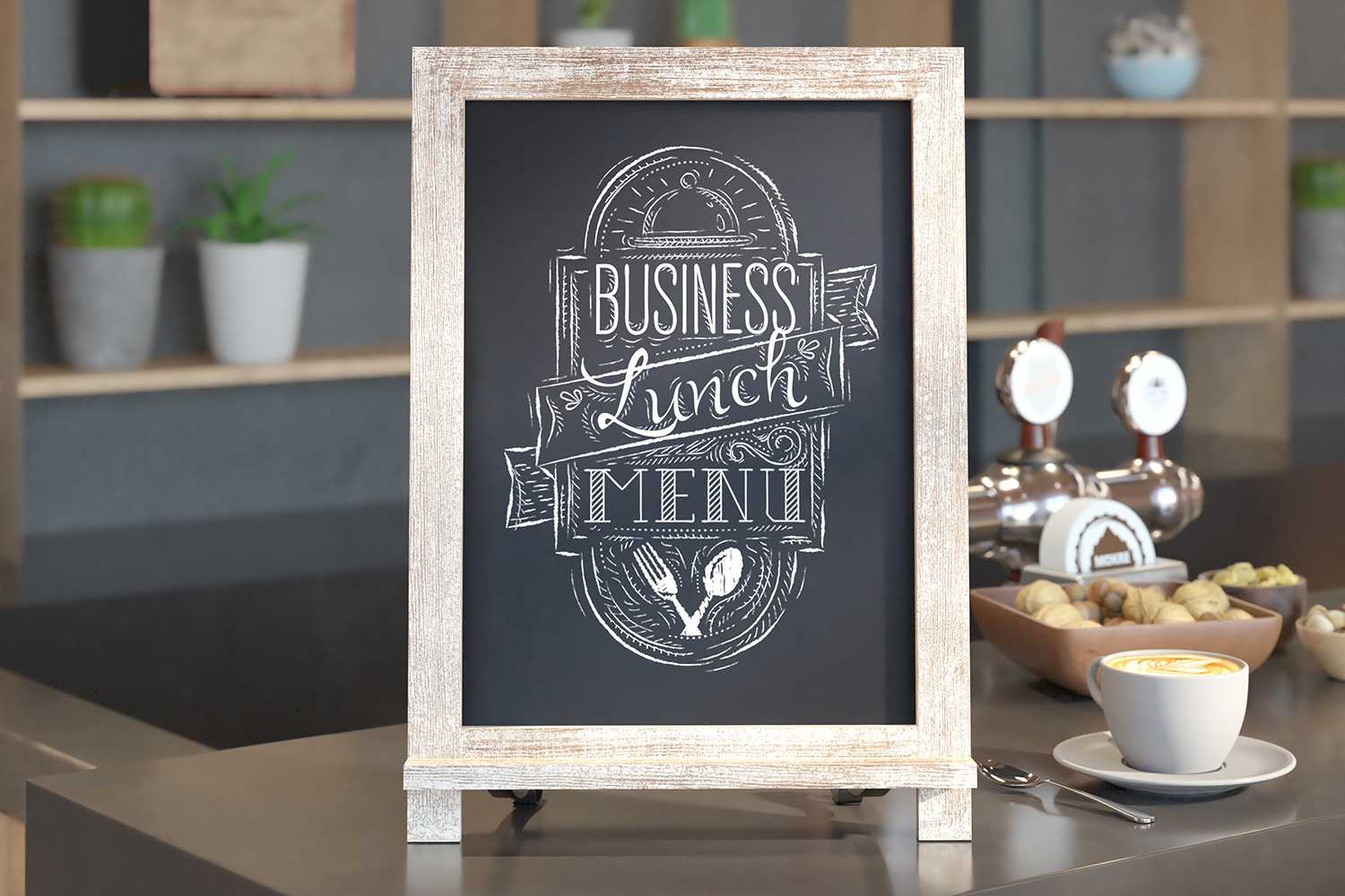 BLNK - Canterbury Weathered Tabletop Magnetic Chalkboards with Metal Scrolled Legs Set of 10