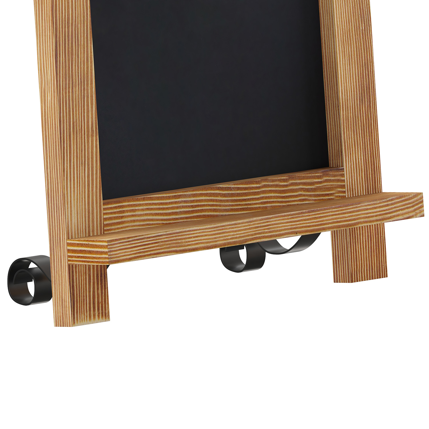 BLNK Canterbury Torched Wood Tabletop Magnetic Chalkboards with Metal Scrolled Legs Set of 10 - 9.5"W x 14"H
