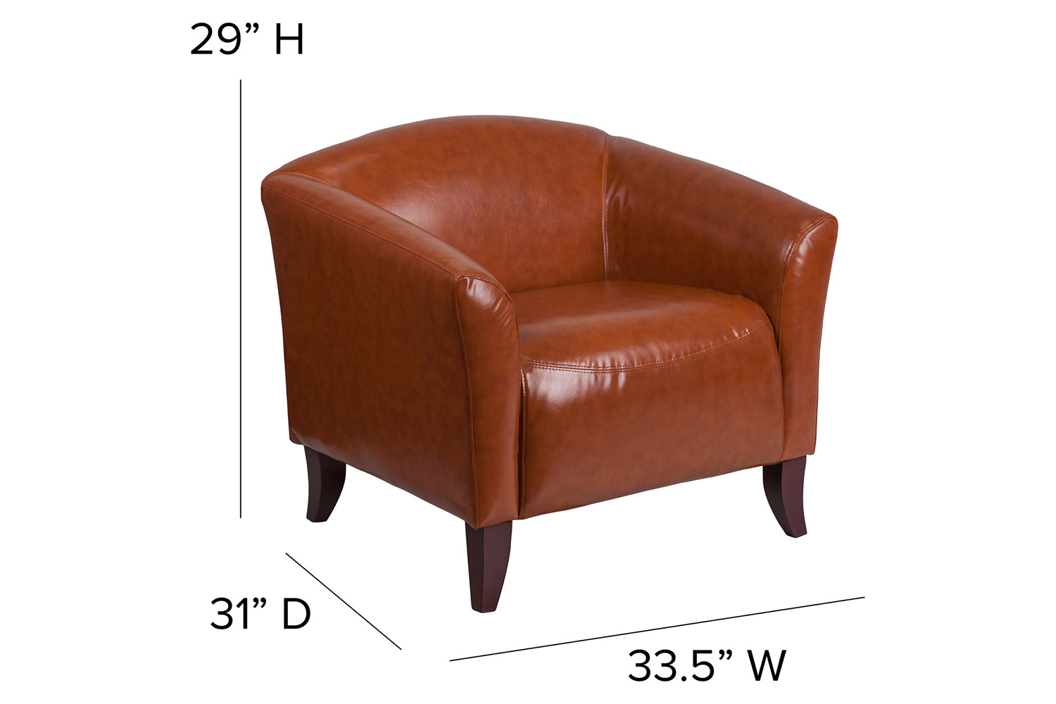 BLNK HERCULES Imperial Series LeatherSoft Chair - Cognac
