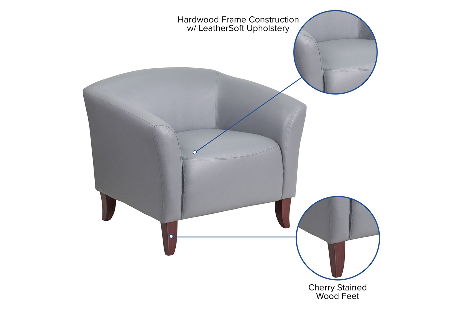BLNK HERCULES Imperial Series LeatherSoft Chair - Gray