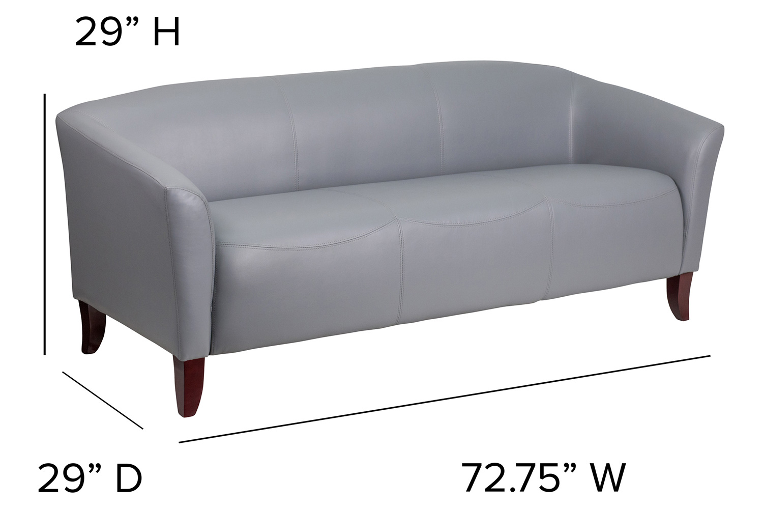 BLNK HERCULES Imperial Series LeatherSoft Sofa - Gray