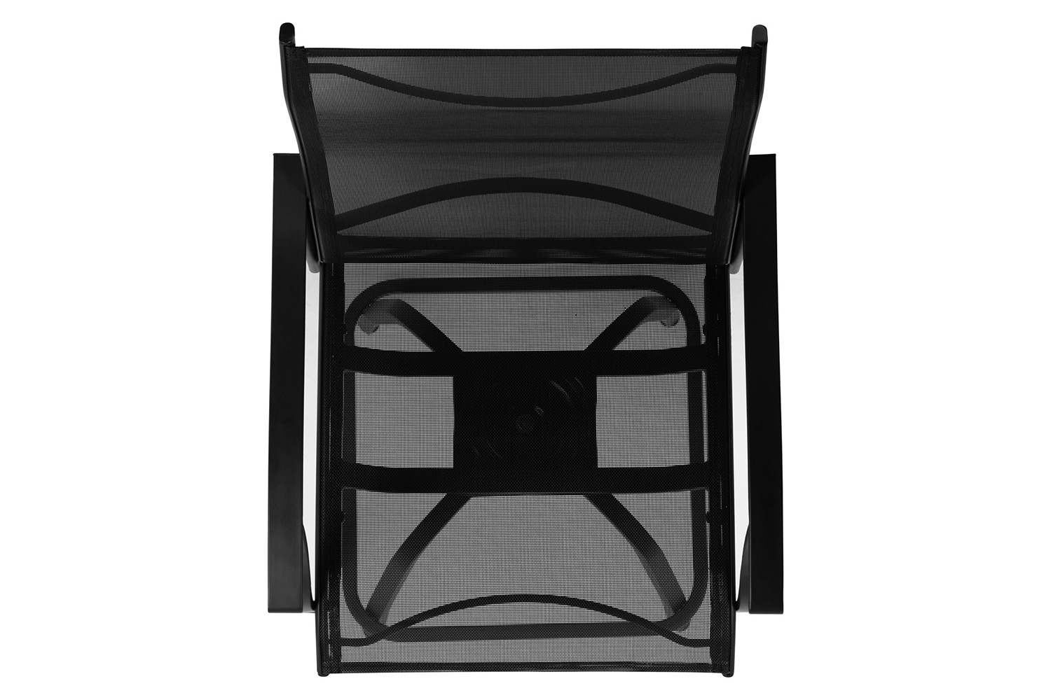 BLNK Valerie All-Weather Swivel Textilene Patio Bar Height Stools with High Back and Armrests Set of 2 - Black