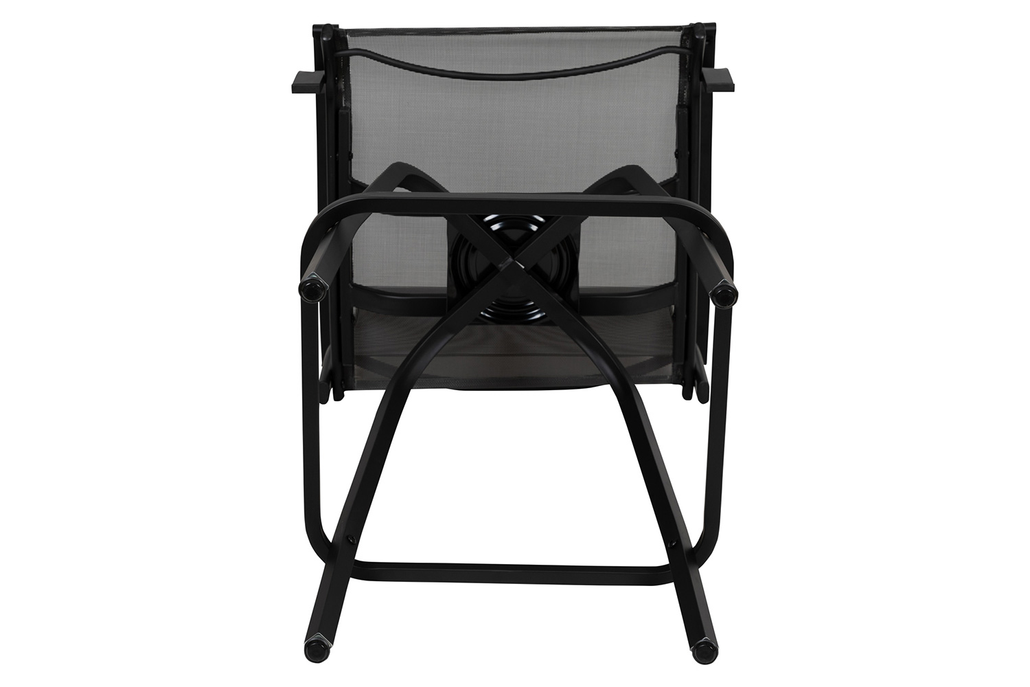 BLNK Valerie All-Weather Swivel Textilene Patio Bar Height Stools with High Back and Armrests Set of 2 - Gray