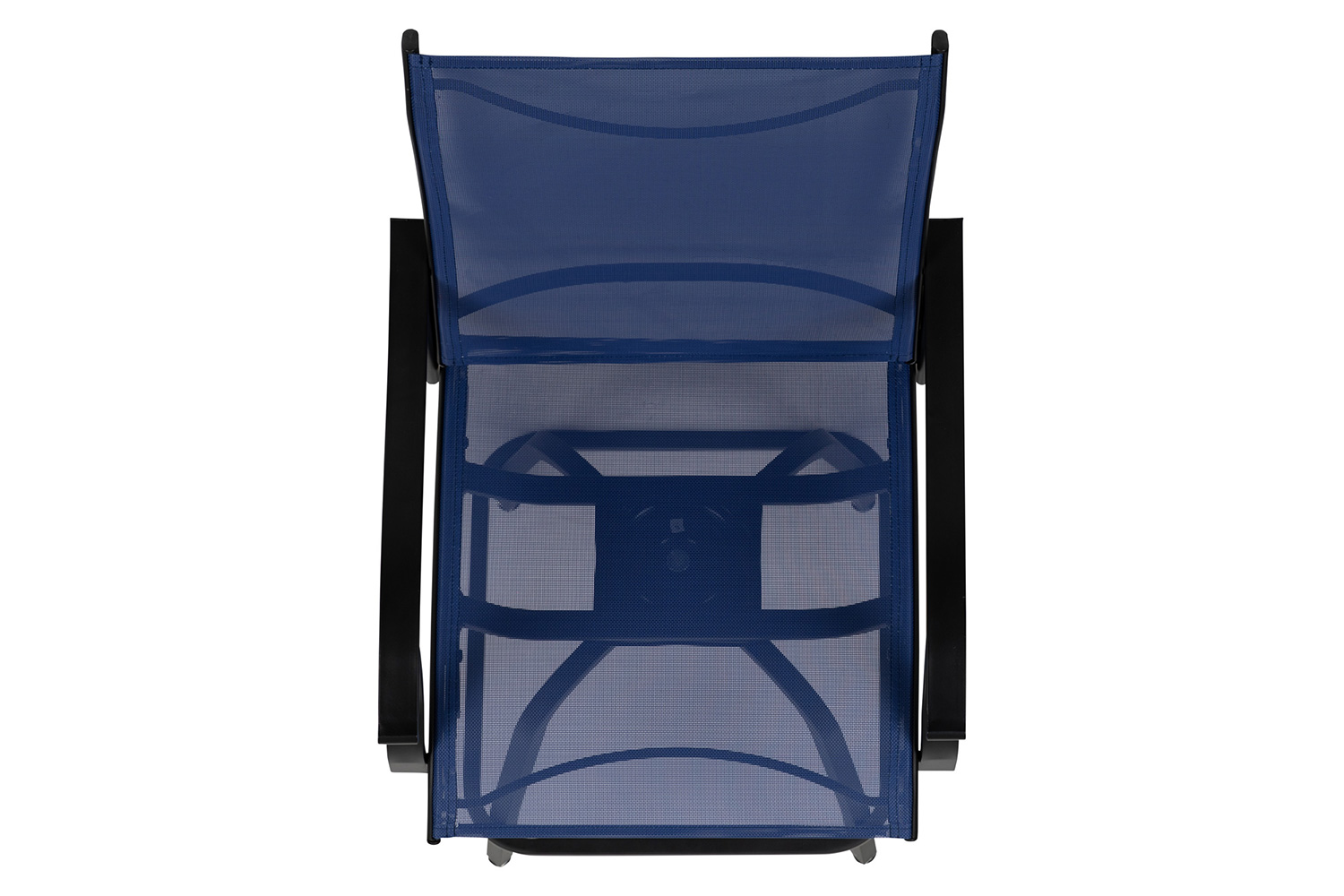 BLNK Valerie All-Weather Swivel Textilene Patio Bar Height Stools with High Back and Armrests Set of 2 - Navy