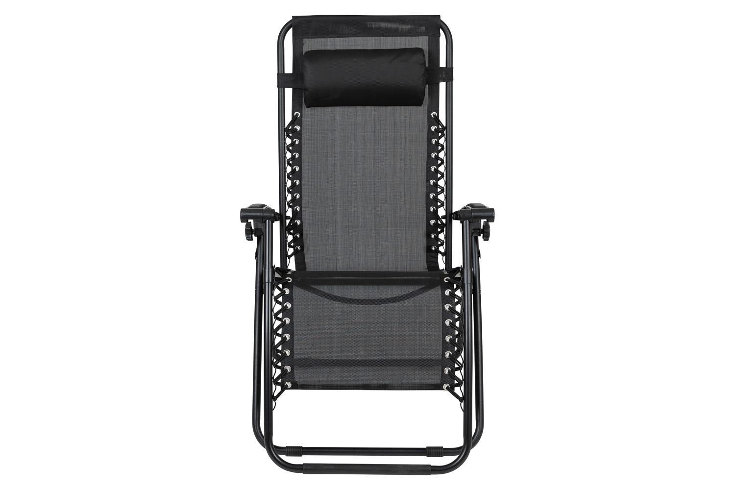 BLNK Celestial Celestial Adjustable Folding Mesh Zero Gravity Reclining Lounge Chair with Pillow and Cup Holder Tray Set of 2 - Black