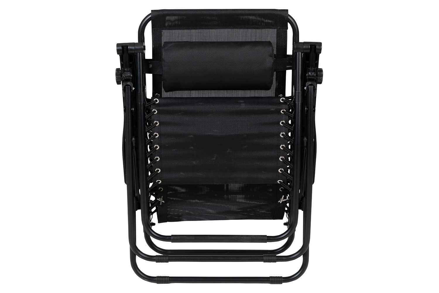 BLNK Celestial Celestial Adjustable Folding Mesh Zero Gravity Reclining Lounge Chair with Pillow and Cup Holder Tray Set of 2 - Black