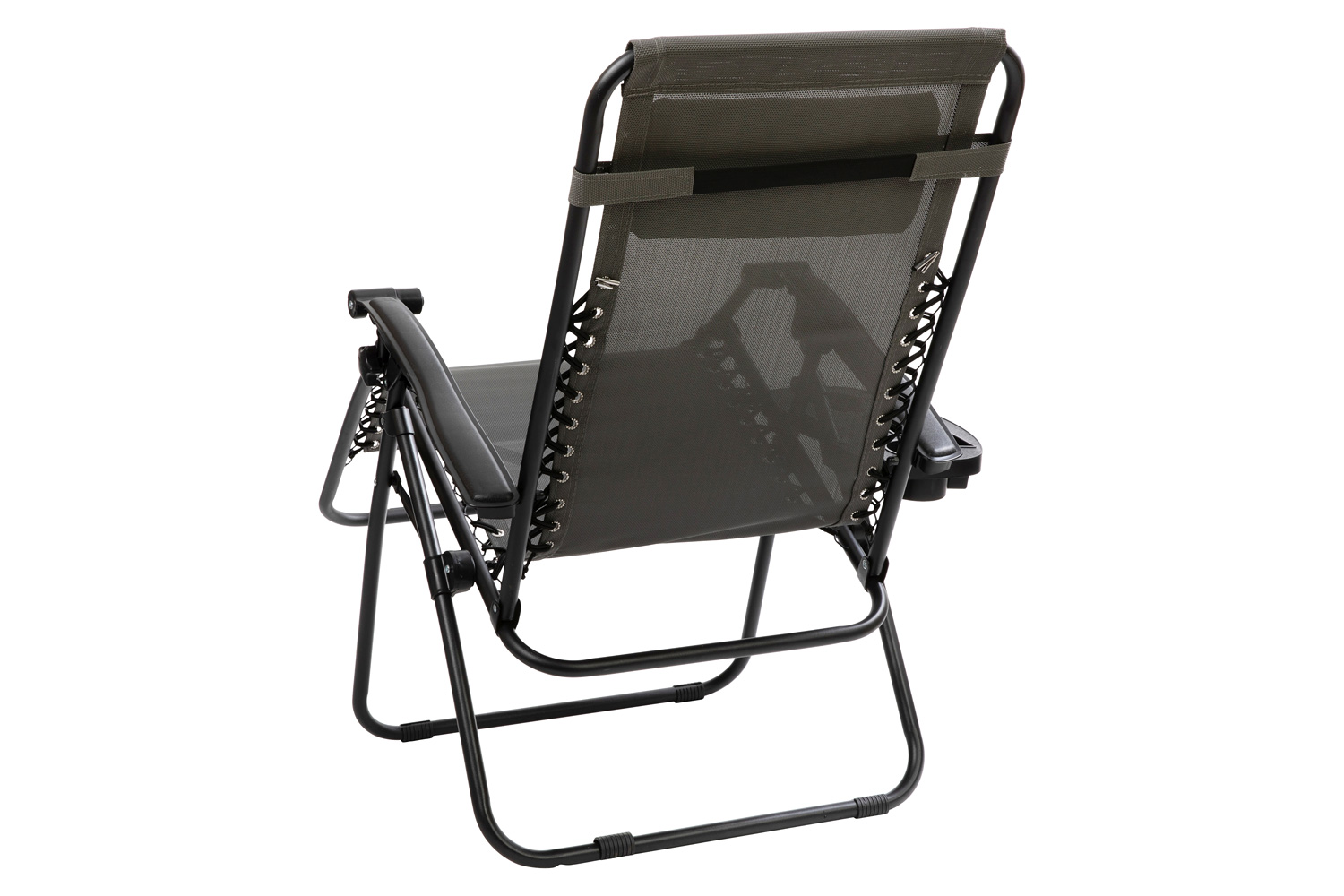 BLNK Celestial Celestial Adjustable Folding Mesh Zero Gravity Reclining Lounge Chair with Pillow and Cup Holder Tray Set of 2 - Gray
