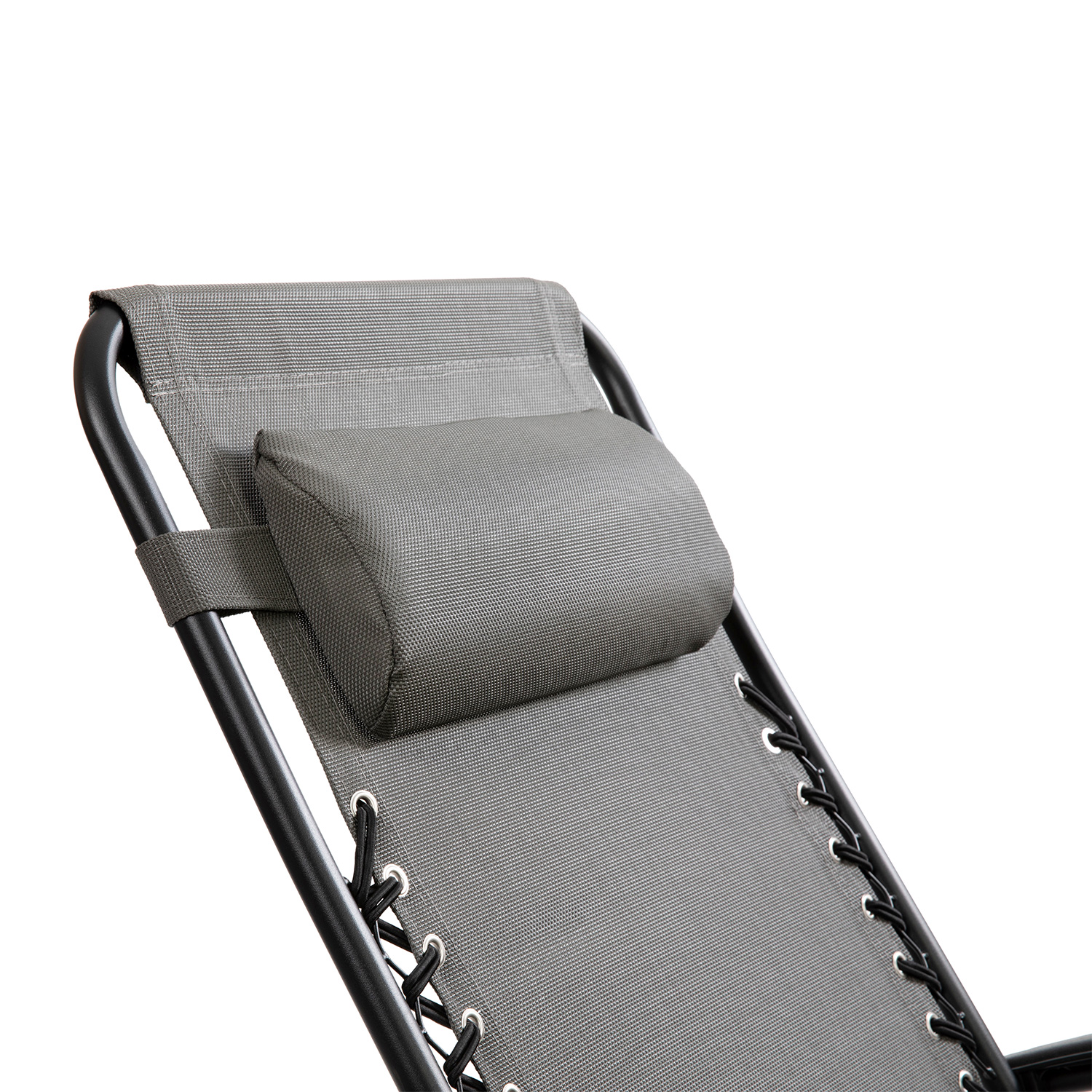 BLNK Celestial Celestial Adjustable Folding Mesh Zero Gravity Reclining Lounge Chair with Pillow and Cup Holder Tray Set of 2 - Gray
