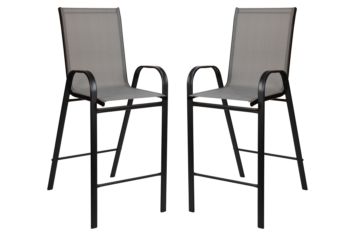 BLNK - Brazos Outdoor Bar Stools with Flex Comfort Material and Metal Frame 2 Pack