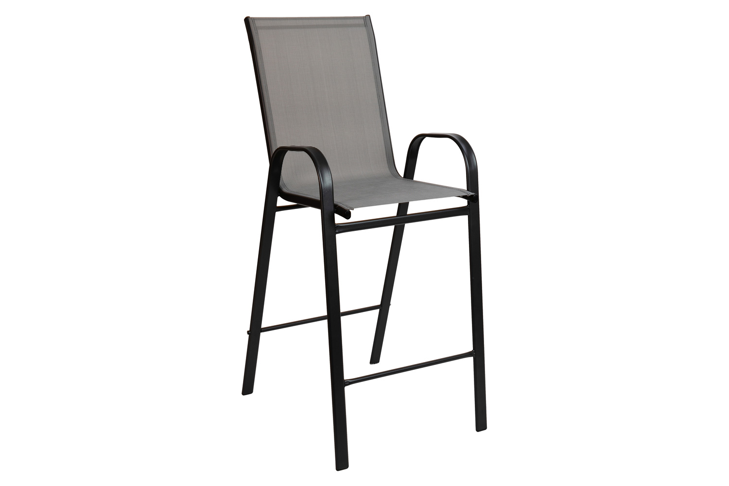 BLNK Brazos Outdoor Bar Stools with Flex Comfort Material and Metal Frame 2 Pack - Gray