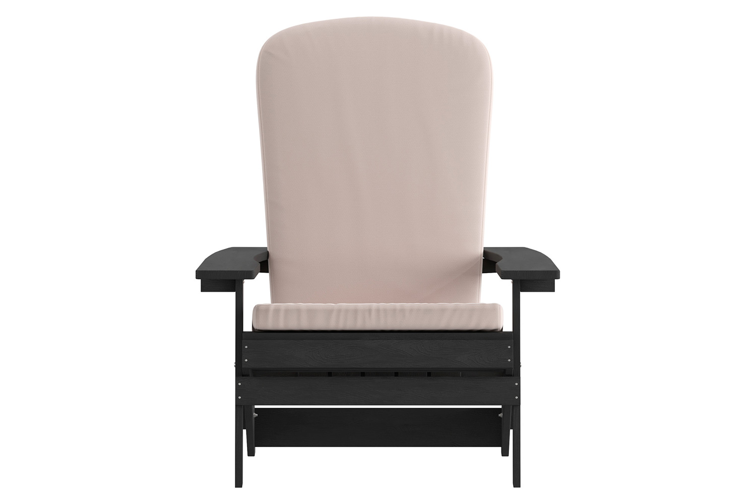 BLNK Charlestown All-Weather Poly Resin Folding Adirondack Chairs Set of 2 - Black, with Cream Cushions