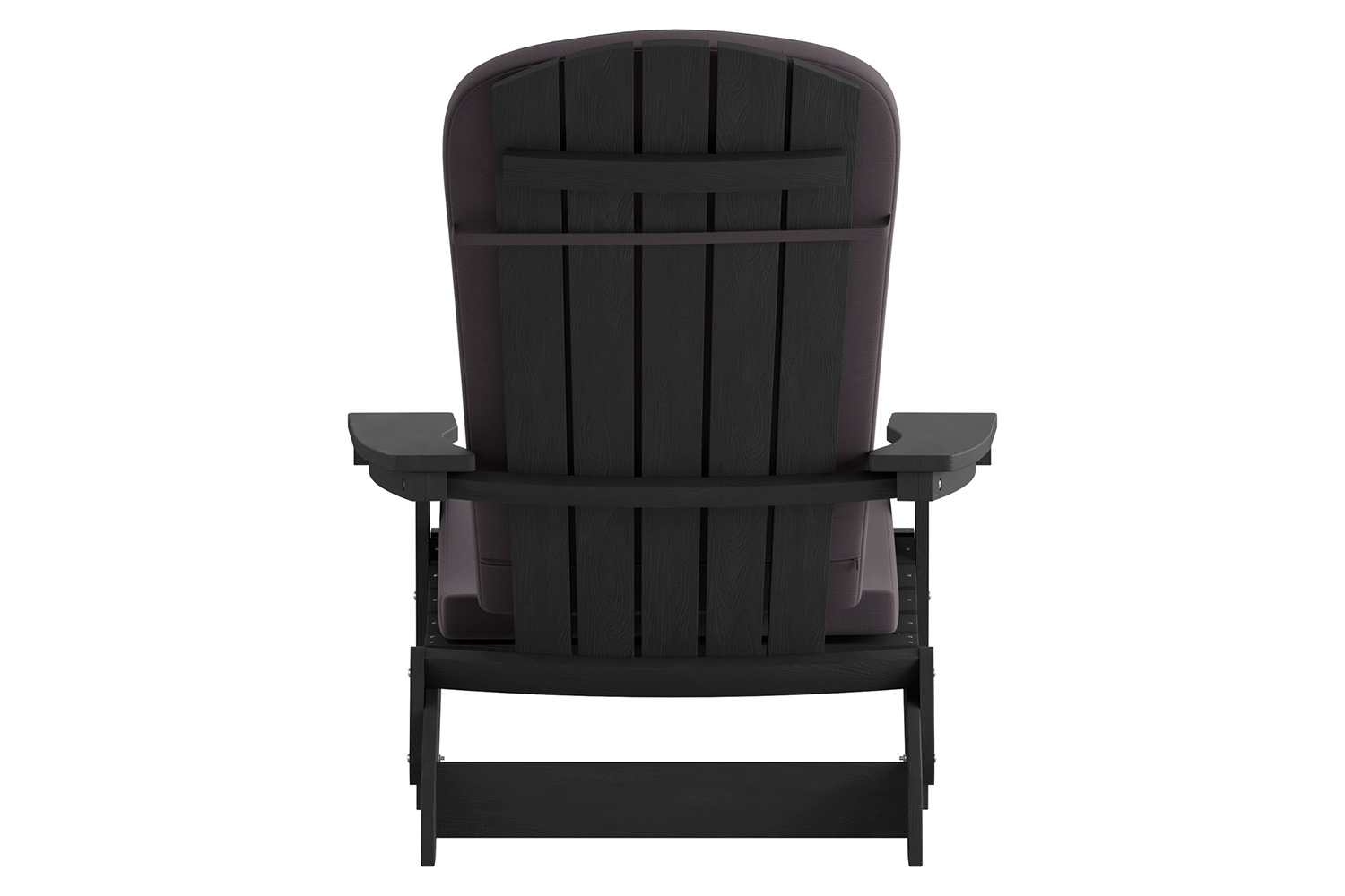 BLNK Charlestown All-Weather Poly Resin Folding Adirondack Chairs Set of 2 - Black, with Gray Cushions