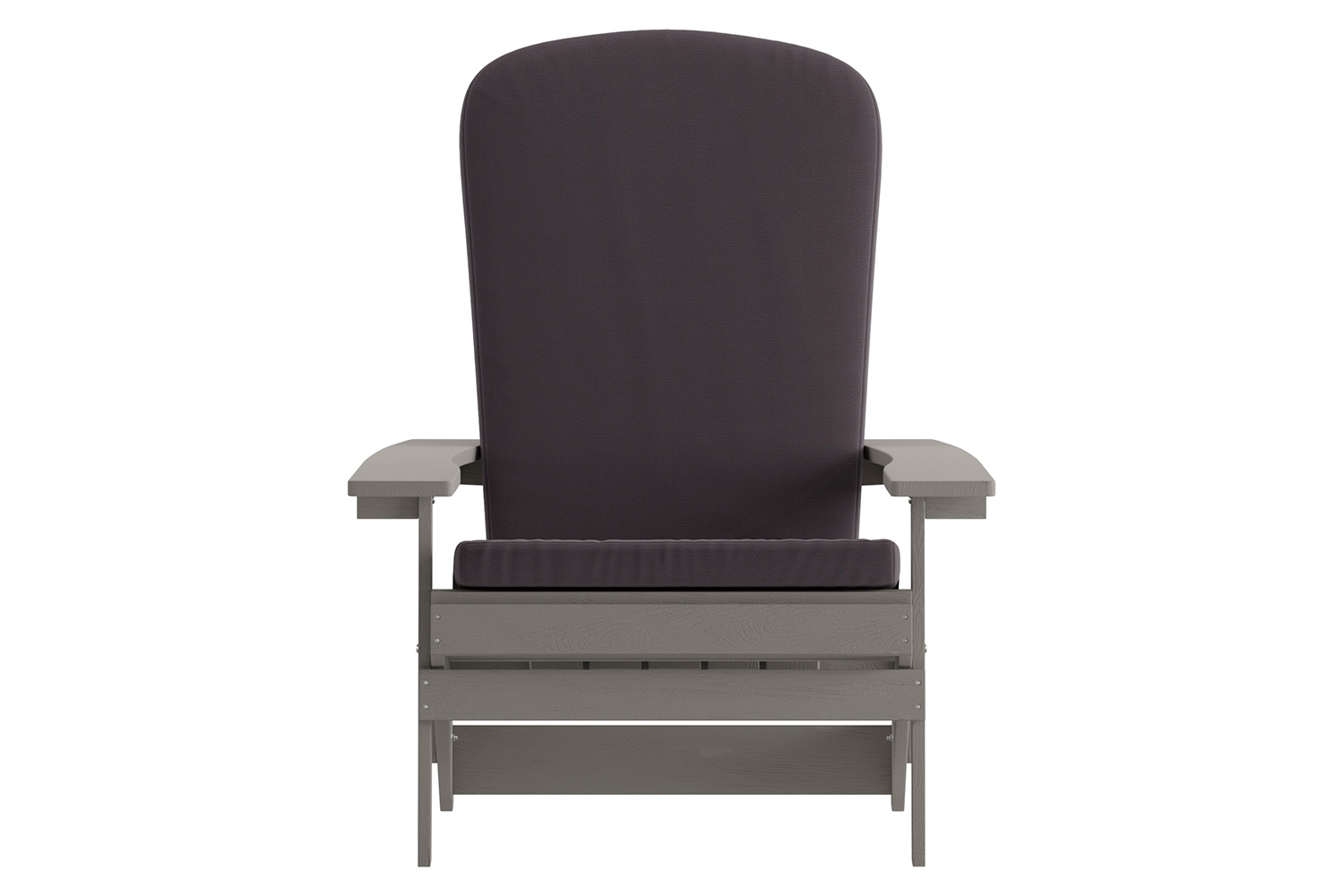 BLNK Charlestown All-Weather Poly Resin Folding Adirondack Chairs Set of 2 - Gray, with Gray Cushions