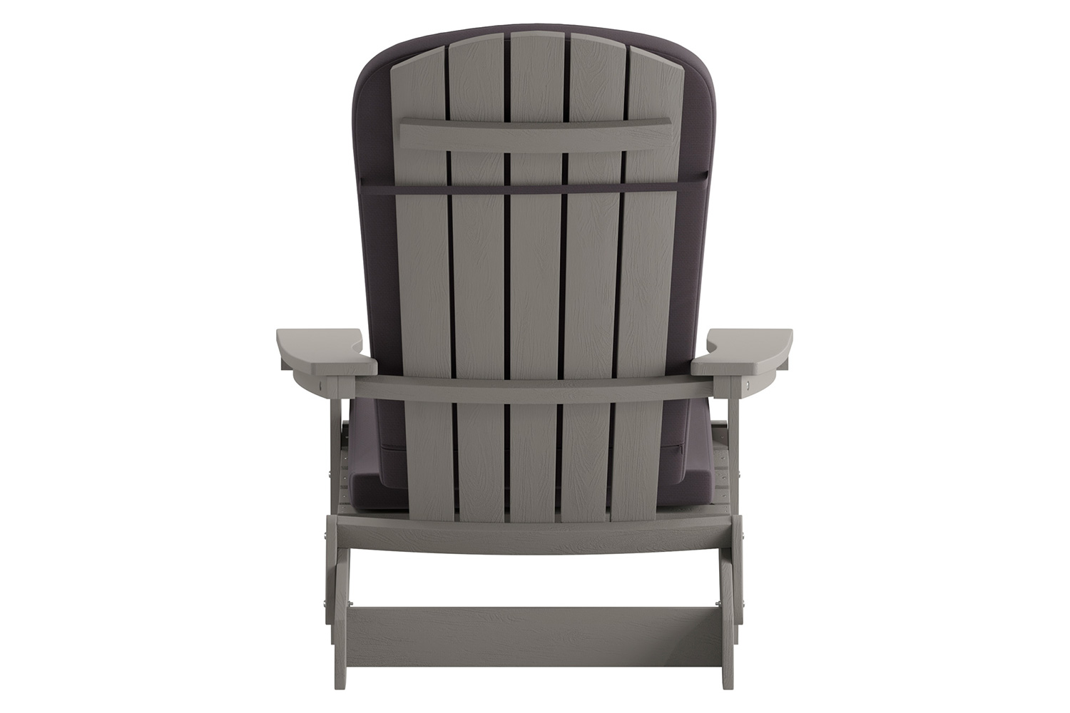 BLNK Charlestown All-Weather Poly Resin Folding Adirondack Chairs Set of 2 - Gray, with Gray Cushions