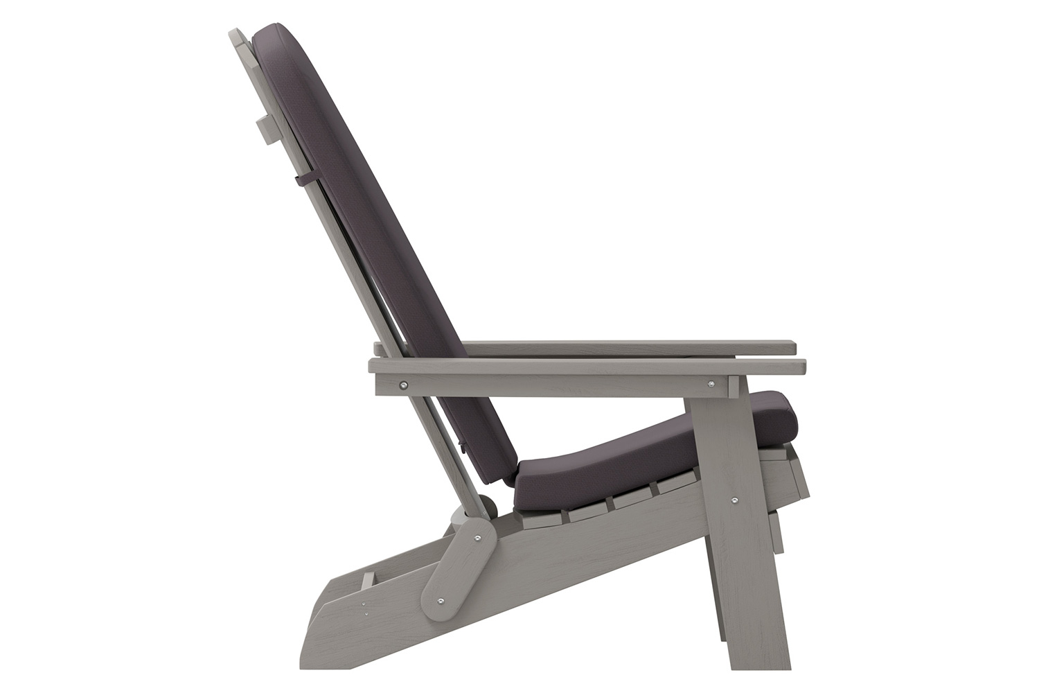 BLNK Charlestown All-Weather Poly Resin Folding Adirondack Chairs Set of 2 - Gray, with Gray Cushions