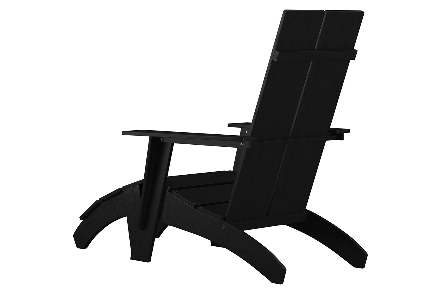 BLNK Sawyer All-Weather Poly Resin Wood Adirondack Chairs with Foot Rests Set of 2 - Black