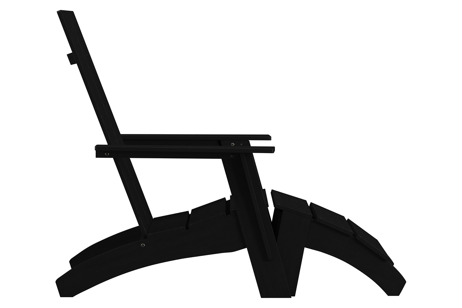 BLNK Sawyer All-Weather Poly Resin Wood Adirondack Chairs with Foot Rests Set of 2 - Black