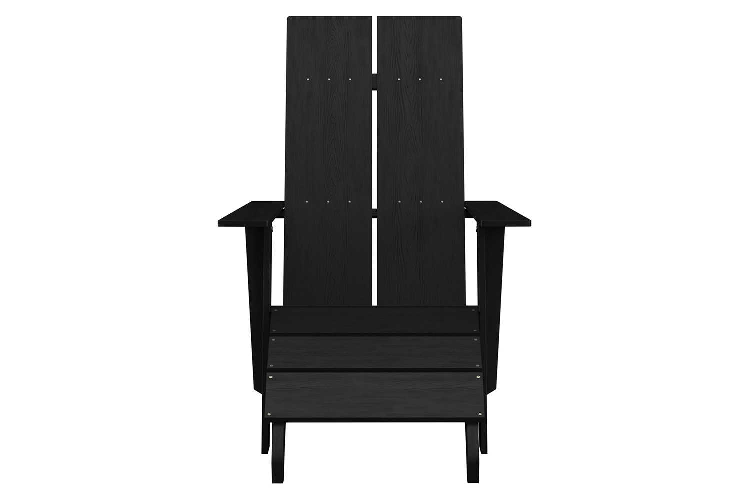 BLNK Sawyer All-Weather Poly Resin Wood Adirondack Chairs with Foot Rests Set of 2 - Black