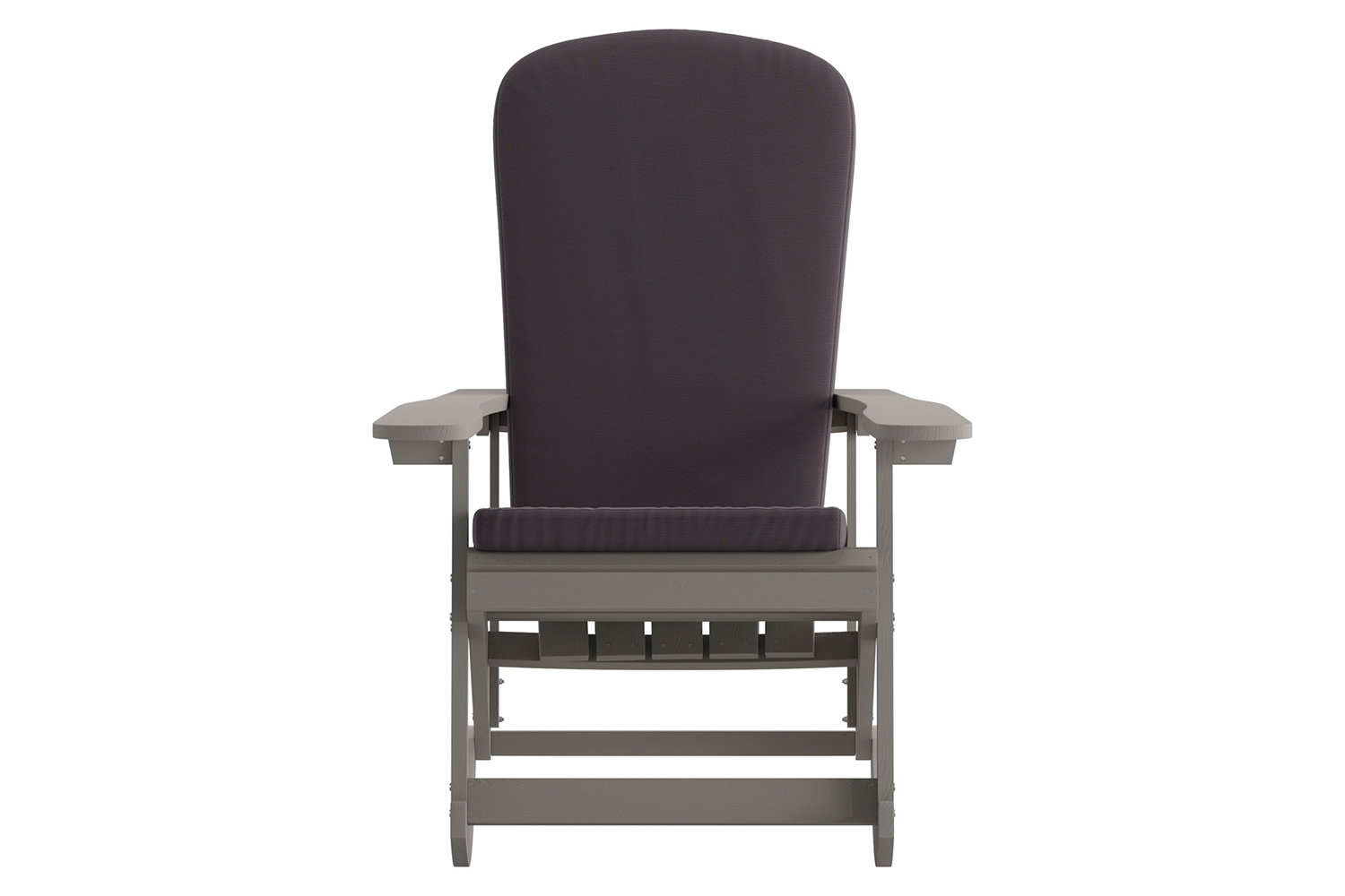 BLNK Savannah Poly Resin Wood All-Weather Adirondack Rocking Chairs with Gray Cushions for Deck, Porch, and Patio Set of 2 - Gray