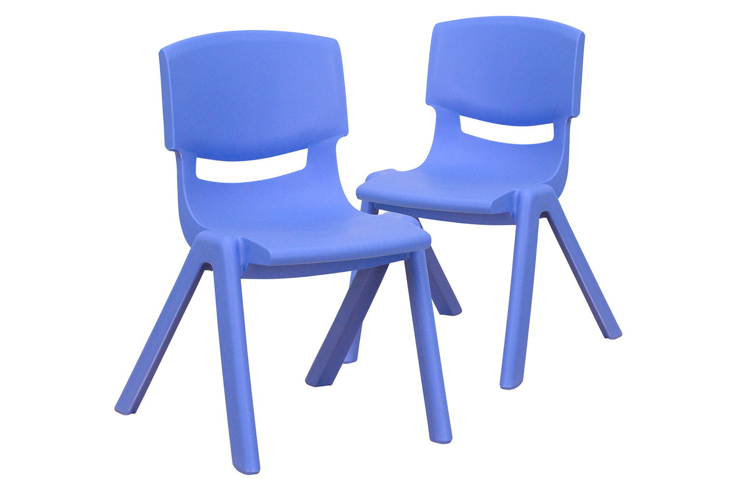BLNK Whitney Plastic Stackable School Chair 2 Pack - Blue, 12"H Seat